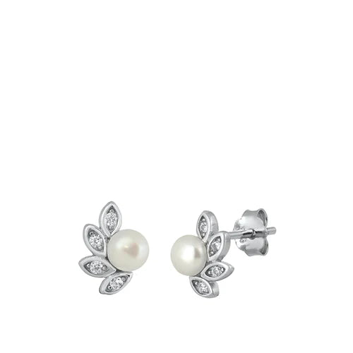 Lhe4114219 Sterling Silver Pearl Flower Earring