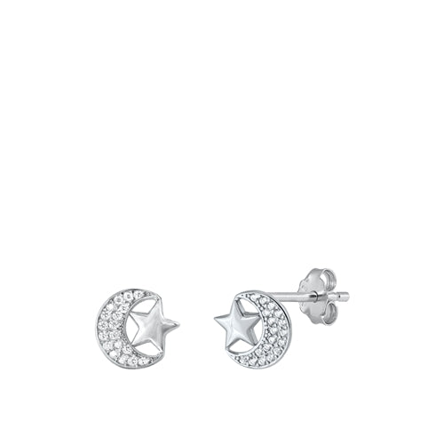 Lhe9411509 Sterling Silver Moon Star Earring