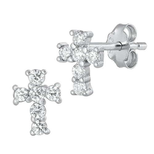 Lhe4115169 Sterling Silver Cz Cross Earring