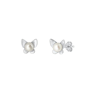 Lhe4115719 Sterling Silver Pearl Butterfly Earring