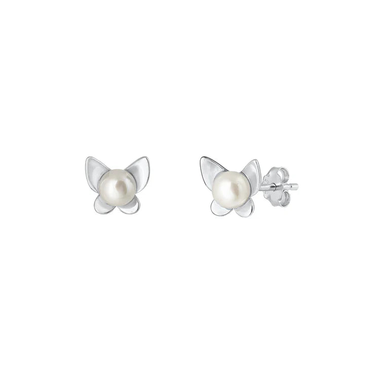 Lhe4115719 Sterling Silver Pearl Butterfly Earring