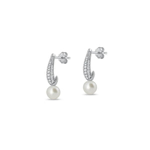Lhe4116639 *Sterling Silver Pearl Cz Earring