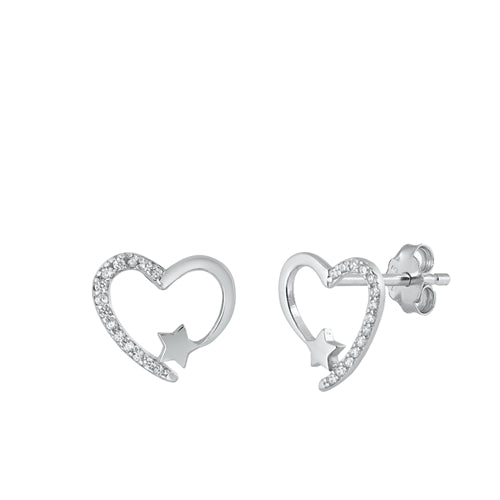 Lhe4116789 Sterling Silver Heart Star Earring