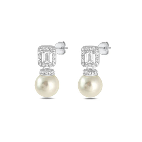Lhe4116869 Sterling Silver Cz Pearl Earring