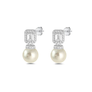 Lhe4116869 Sterling Silver Cz Pearl Earring