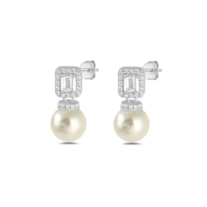 Lhe4116869 Sterling Silver Cz Pearl Earring