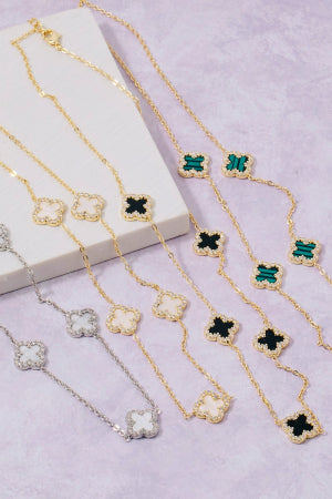 Lhn41729 Fashion Necklace Clover green only available