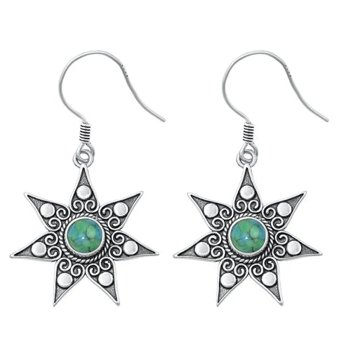 Lhe4305829 Sterling Silver  Earring Turquoise Stone