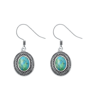 Lhe4309649 Sterling Silver Earring Real Stone Turquoise