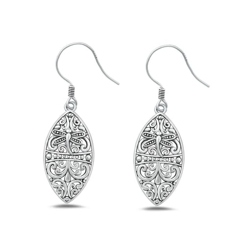 Lhe442449 Sterling Silver Bali Style Earring Tear Drop