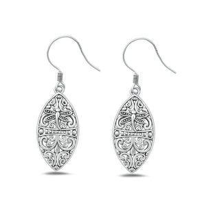 Lhe442449 Sterling Silver Bali Style Earring Tear Drop