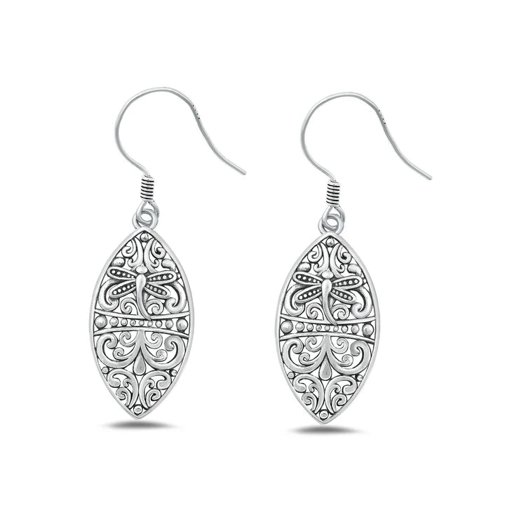 Lhe442449 Sterling Silver Bali Style Earring Tear Drop