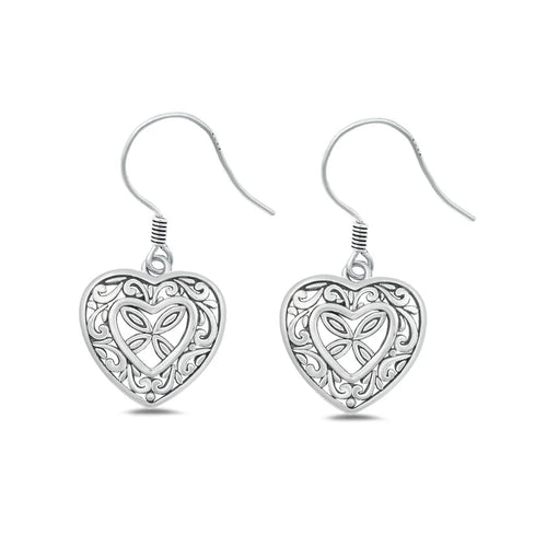 Lhe4424509 Sterling Silver Heart Bali Style Earring