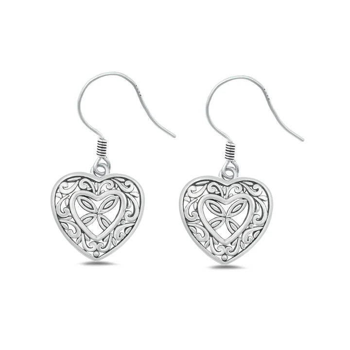 Lhe4424509 Sterling Silver Heart Bali Style Earring