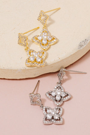 Lhe44459 Fashion Earring Clover Gold/silver