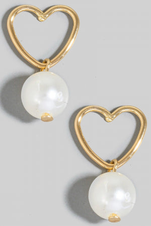 Lhe94528 Fashion Heart Pearl Earring