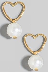 Lhe94528 Fashion Heart Pearl Earring