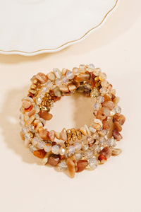 Lhb94893 Fashion Bracelet Multi Beaded Chips 5 Available Colors