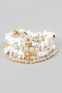 Lhb94893 Fashion Bracelet Multi Beaded Chips 5 Available Colors