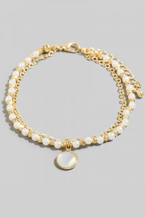 Lhb04963 Fashion Bracelet Pearl Drop & Chain