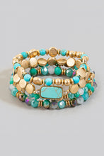 Load image into Gallery viewer, Lhn92501 Fashion Multi Beaded Bracelet Mint &amp; Turquoise &amp; Pink