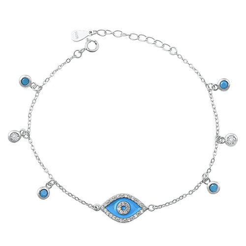 Lhb5106349 Sterling Silver Blue Eye Bracelet
