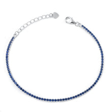 Load image into Gallery viewer, Lhb9510650 Sterling Silver Bracelet Sapphire Cz  4 Available Colors