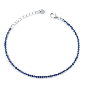 Lhb9510650 Sterling Silver Bracelet Sapphire Cz  4 Available Colors