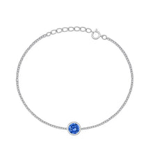 Load image into Gallery viewer, Lhb5106579 Sterling Silver Bracelet Cz Clear /Blue Topaz