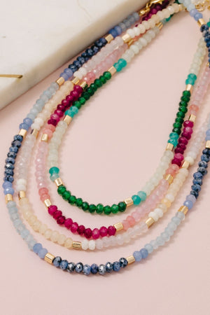 Lhn52579 Fashion Necklace Semi Precious Stones Assorted Colors