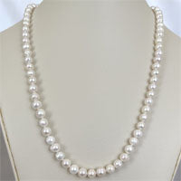 Lhpn142 Cultured White Pearl Necklace