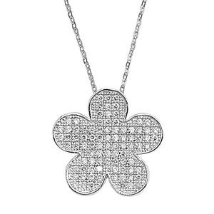 Lhn7108159 Sterling Silver Necklace Clover Cz