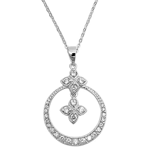 Lhn7108229 Sterling Silver Necklace Cz Drop