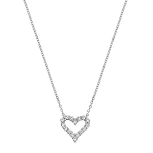 Lhn7109319 Sterling Silver Heart Necklace Cz