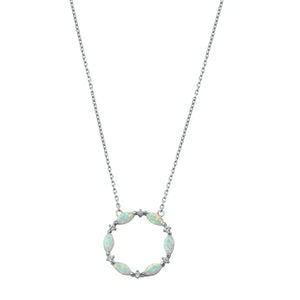 Lhn7109549 Sterling Silver Lab Opal Necklace