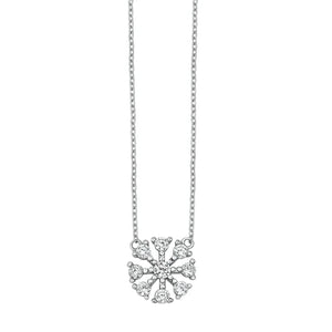 Lhn7109639 Sterling Silver Necklace Flower Cz