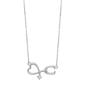 Lhn7109919 Sterling Silver Heart Stethoscope