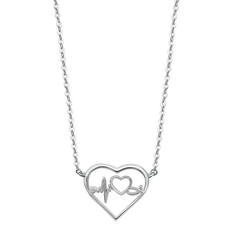Lhn7109929 Sterling Silver Heart Beat