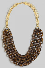 Load image into Gallery viewer, Lhn820029 Fashion Necklace Multi Acrylic Strands 3 Colors Turquoise Brown Clear