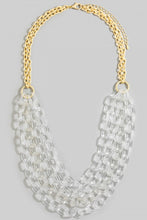 Load image into Gallery viewer, Lhn820029 Fashion Necklace Multi Acrylic Strands 3 Colors Turquoise Brown Clear