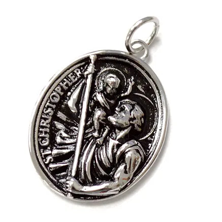 Lhssp86-2919 Stainless Steel Pendant Saint Christopher Medalian & 20'' Chain