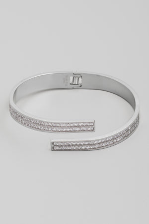 Lhb98645S Stainless Steel Bangle Bracelet Rhinestones