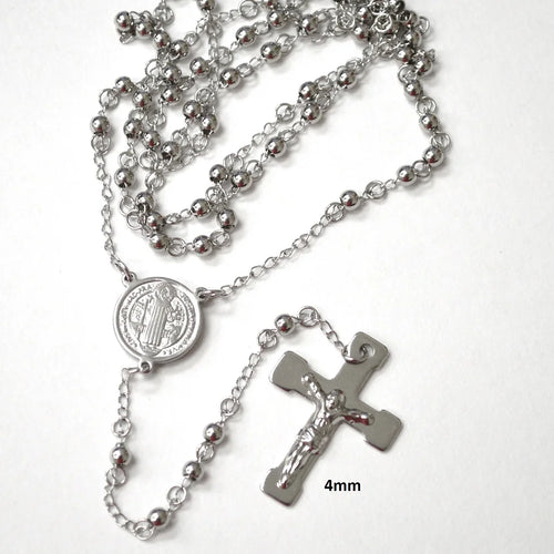 Lhn87-34S4 Stainless Steel Rosary 26+4'' San Beneto Center Minium 2 pcs any style