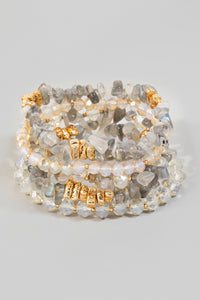 Lhb94893 Fashion Bracelet Multi Beaded Chips 5 Available Colors