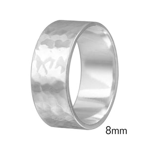 Lhr03-8MM Sterling Silver Hammered Band