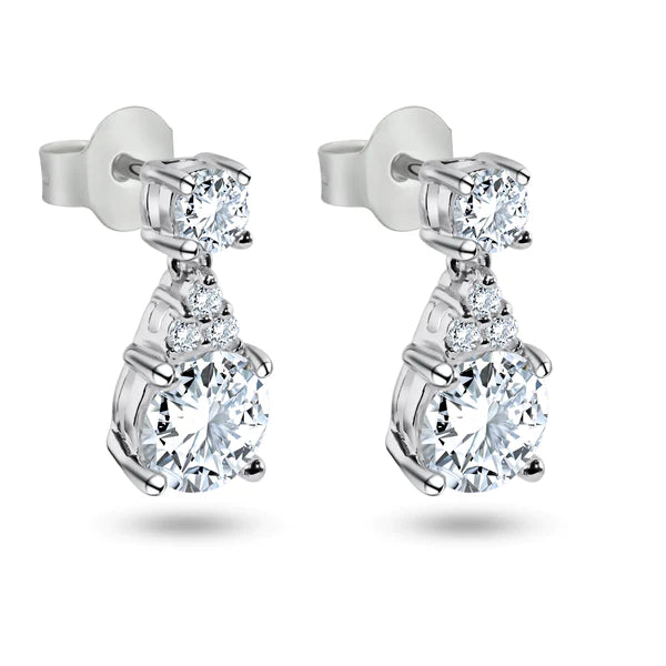 Lhe000239 Sterling Silver Drop Cz Earring