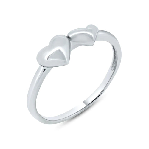 Lhr900362 Sterling Silver Ring Double Heart