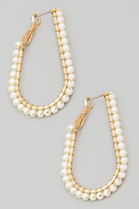 Lhe91024 Fashion Earring Pearl Hoop