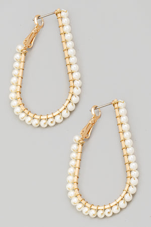 Lhe91024 Fashion Earring Pearl Hoop