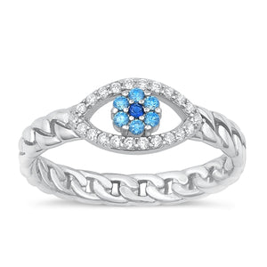 Lhr9107430 Sterling Silver Ring Blue Eye